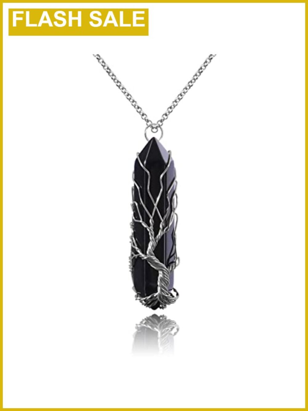 Healing Crystal Tree of Life Necklace Natural Stone Pendant